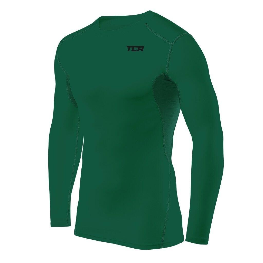 TCA Men's HyperFusion Breathable Base Layer Compression Top - Cadmium Green