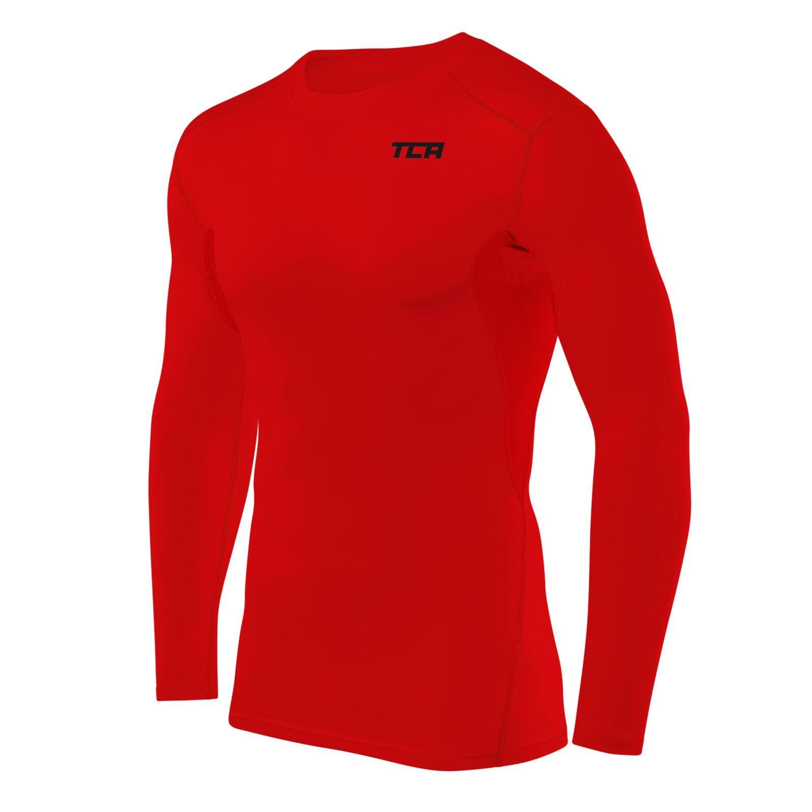 TCA Men's HyperFusion Breathable Base Layer Compression Top - High Risk Red