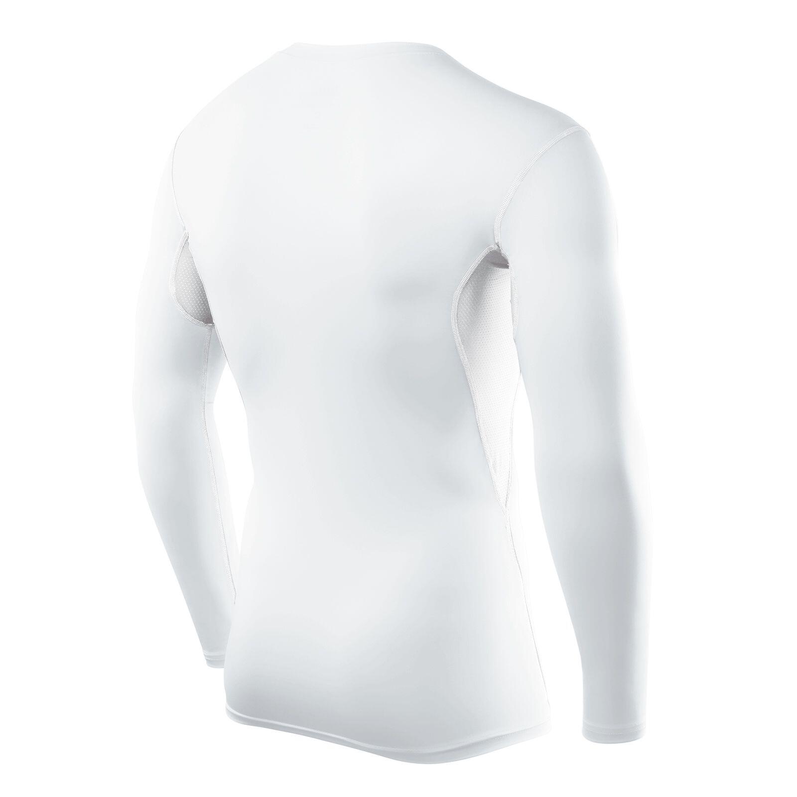 Men's HyperFusion Breathable Base Layer Compression Top - White 3/5
