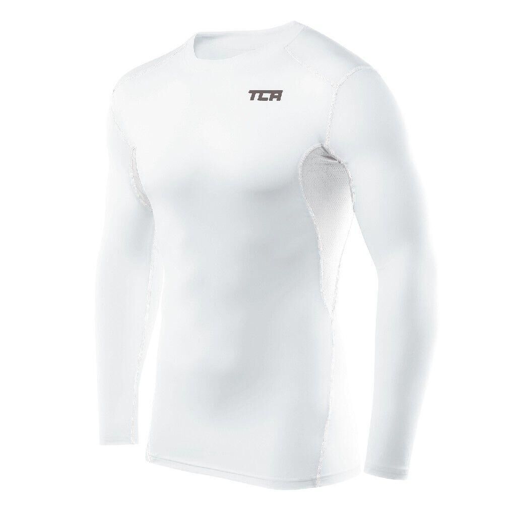 TCA Men's HyperFusion Breathable Base Layer Compression Top - White