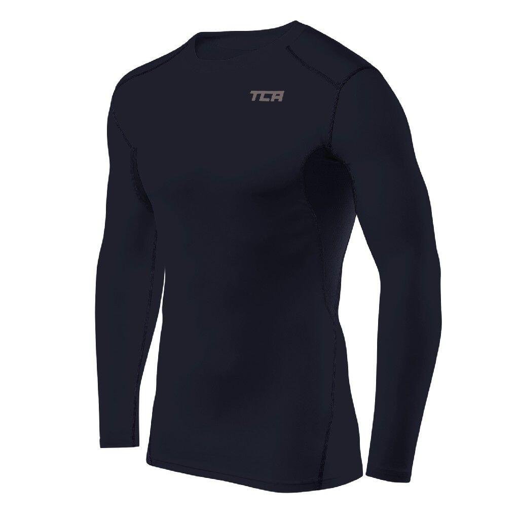 TCA Men's HyperFusion Breathable Base Layer Compression Top - Navy Blazer