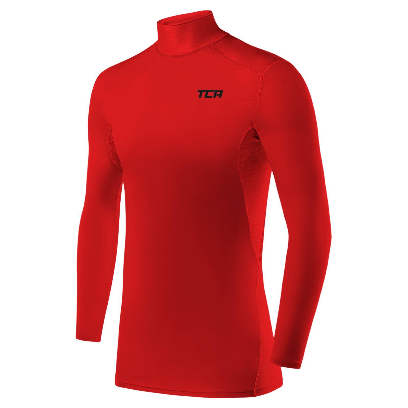 Boys' HyperFusion Breathable Base Layer Compression Top -Mock - High Risk Red 1/5