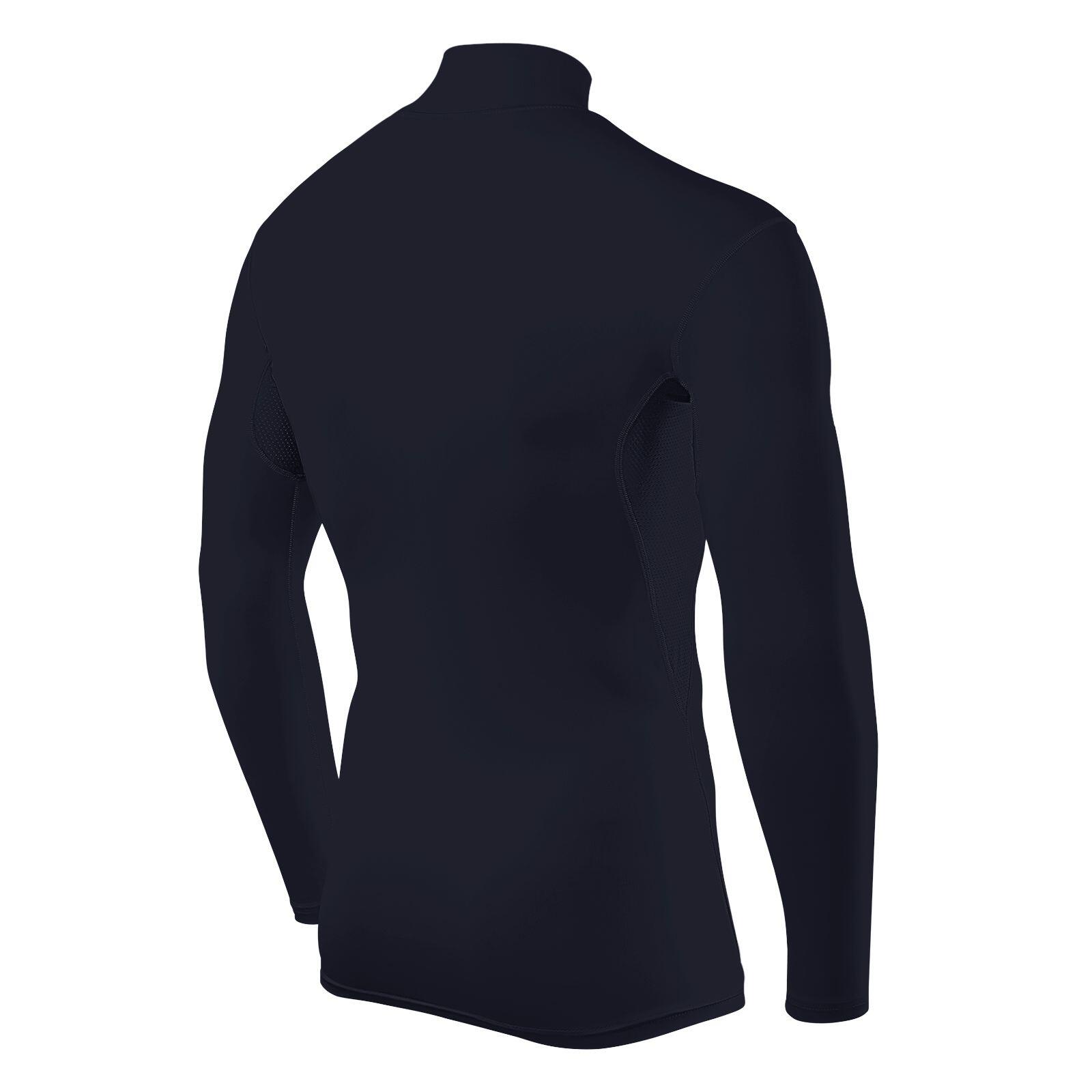 Men's HyperFusion Breathable Base Layer Compression Top - Mock - Navy Blazer 3/5