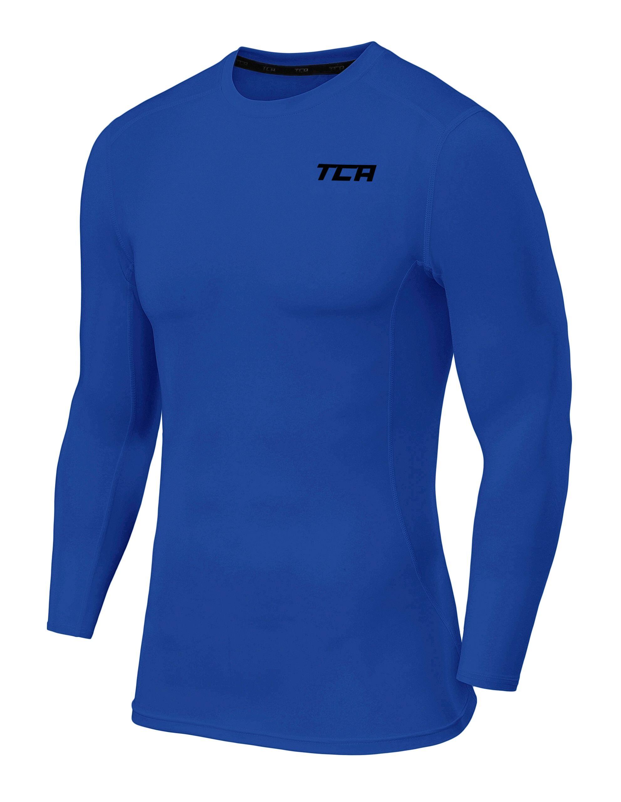 TCA Boys' Performance Base Layer Compression Top - Dazzling Blue