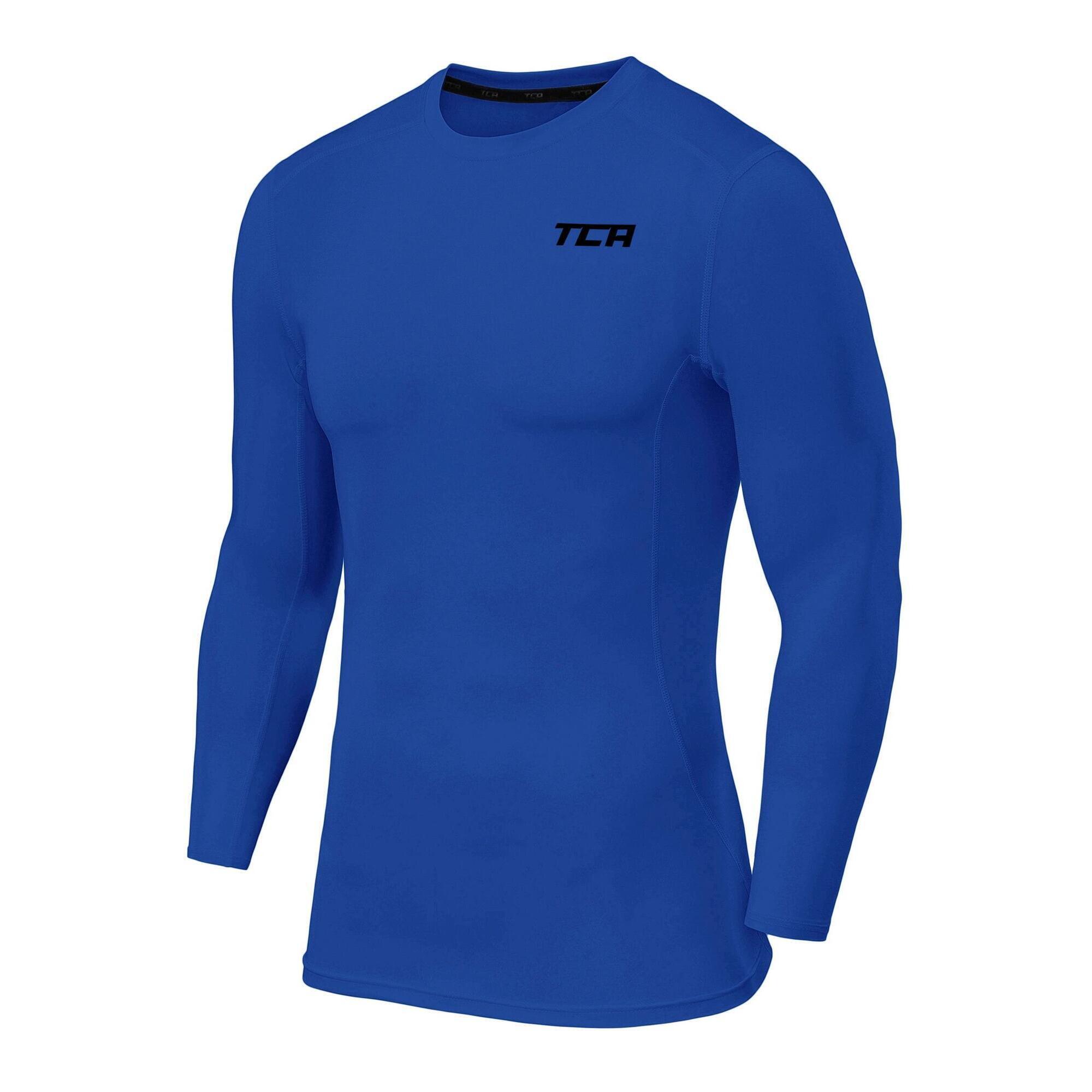 Men's Power Base Layer Compression Long Sleeve Top - Dazzling Blue 1/5