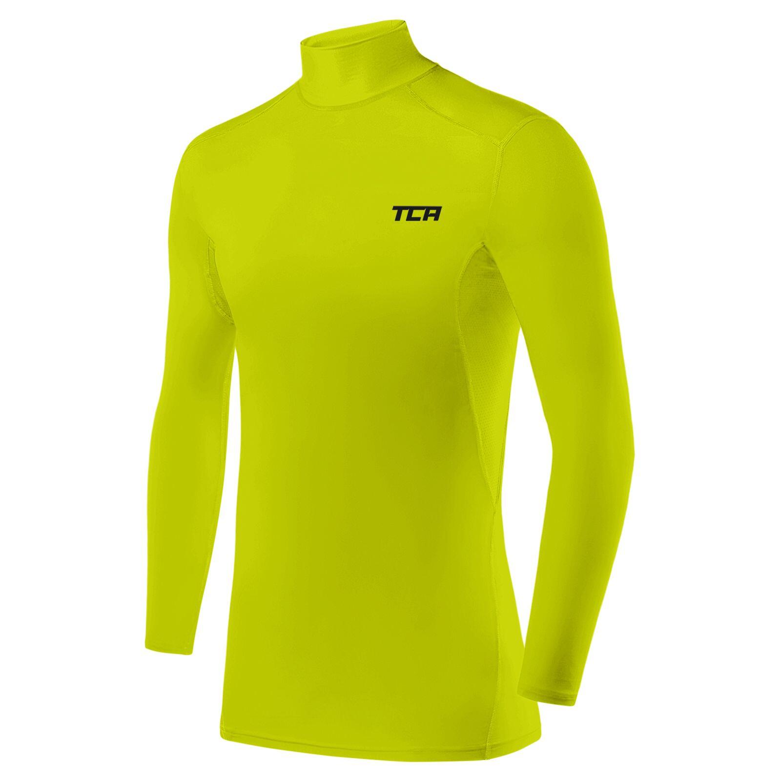 Boys' HyperFusion Breathable Base Layer Compression Top -Mock - Lime Punch 2/5