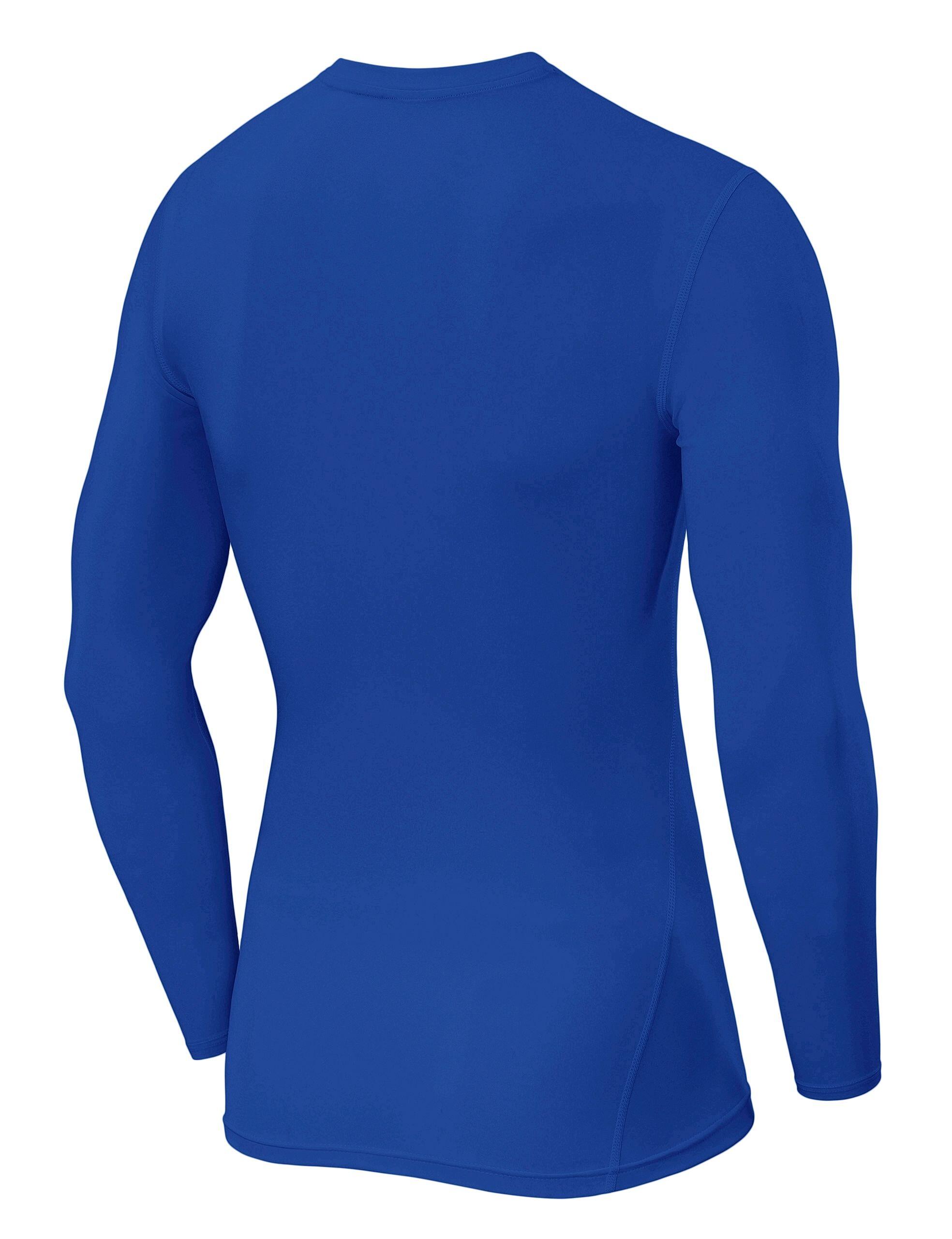 Men's Power Base Layer Compression Long Sleeve Top - Dazzling Blue 3/5