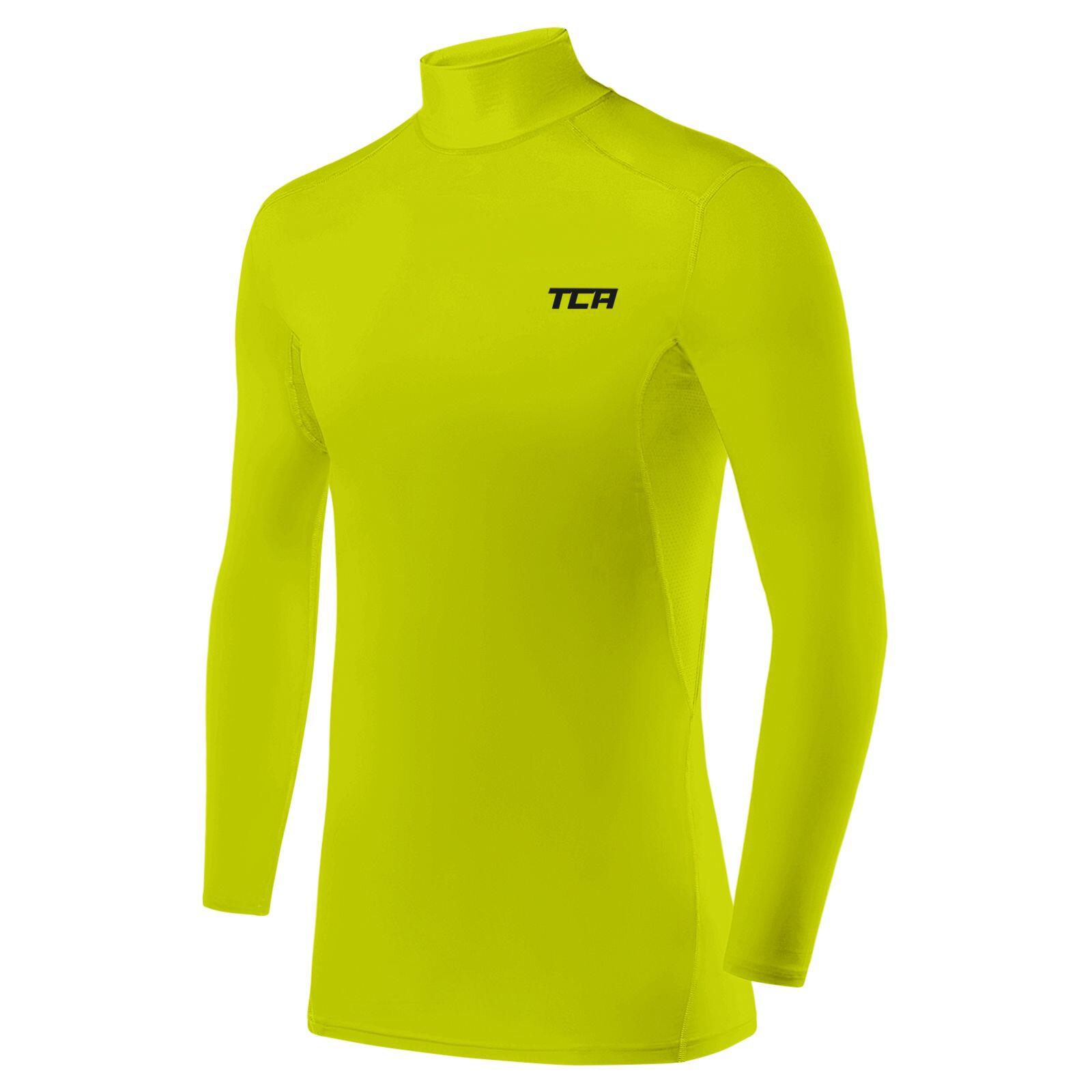 Boys' HyperFusion Breathable Base Layer Compression Top -Mock - Lime Punch 1/5