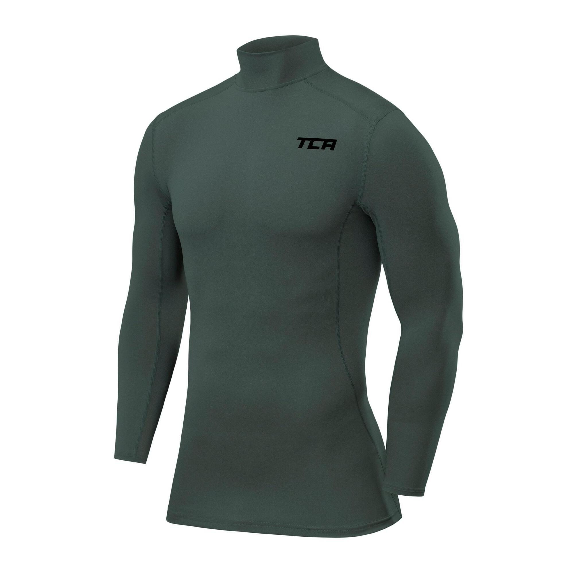 Boys' Performance Base Layer Compression Top - Mock - Darkest Spruce 1/5