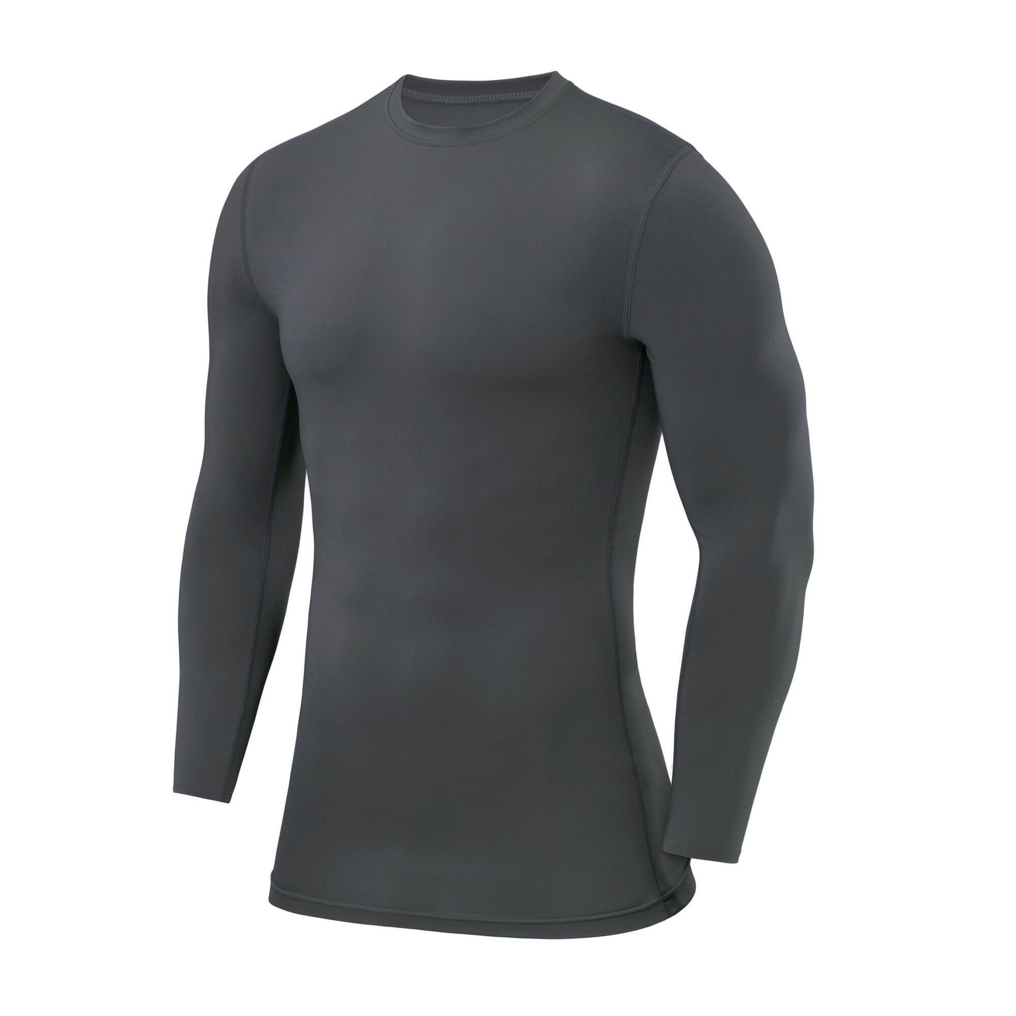 Camiseta de Compresion Manga Larga con Cuello Redondo para Hombre Decathlon