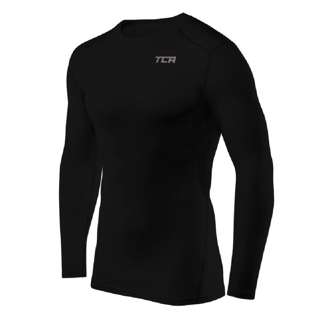 TCA Men's HyperFusion Breathable Base Layer Compression Top - Black
