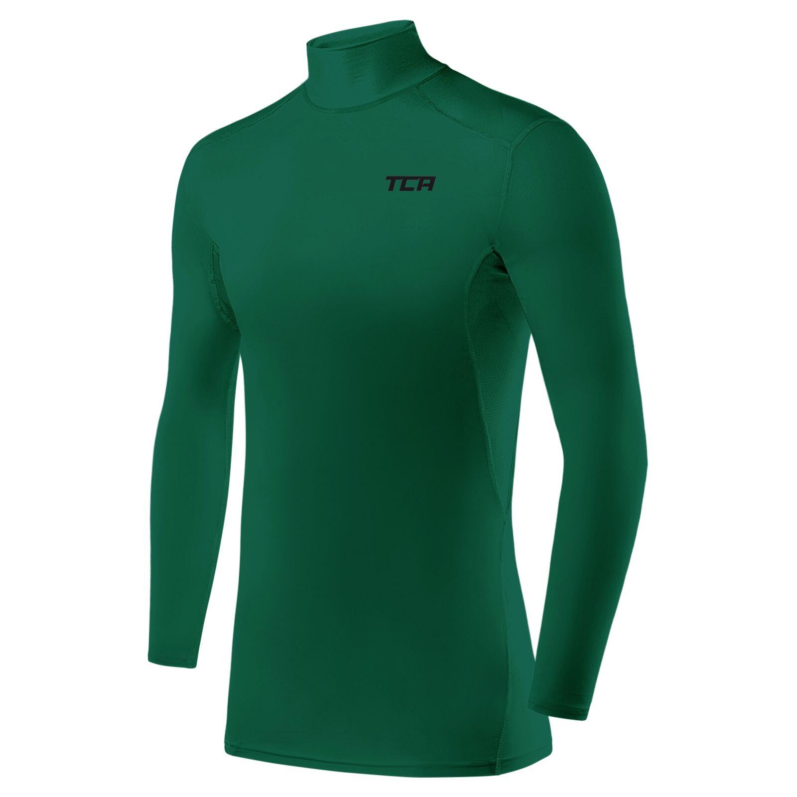 TCA Boys' HyperFusion Breathable Base Layer Compression Top -Mock - Cadmium Green