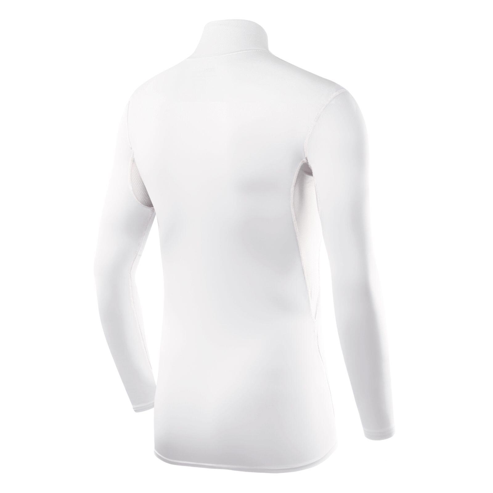 Boys' HyperFusion Breathable Base Layer Compression Top -Mock - White 3/5