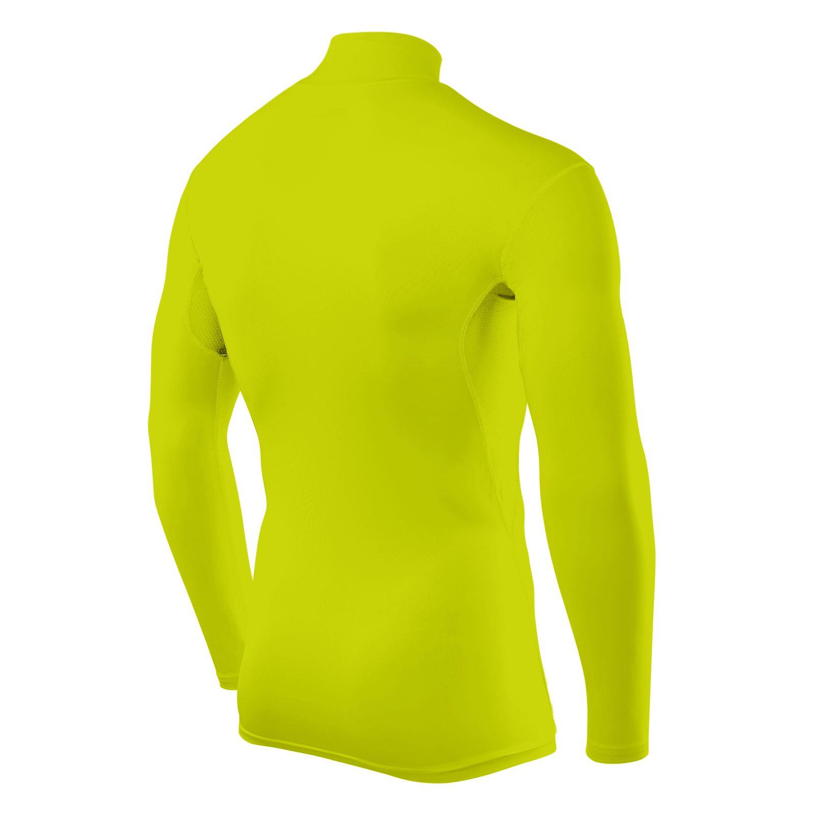 Men's HyperFusion Breathable Base Layer Compression Top - Mock - Lime Punch 3/5