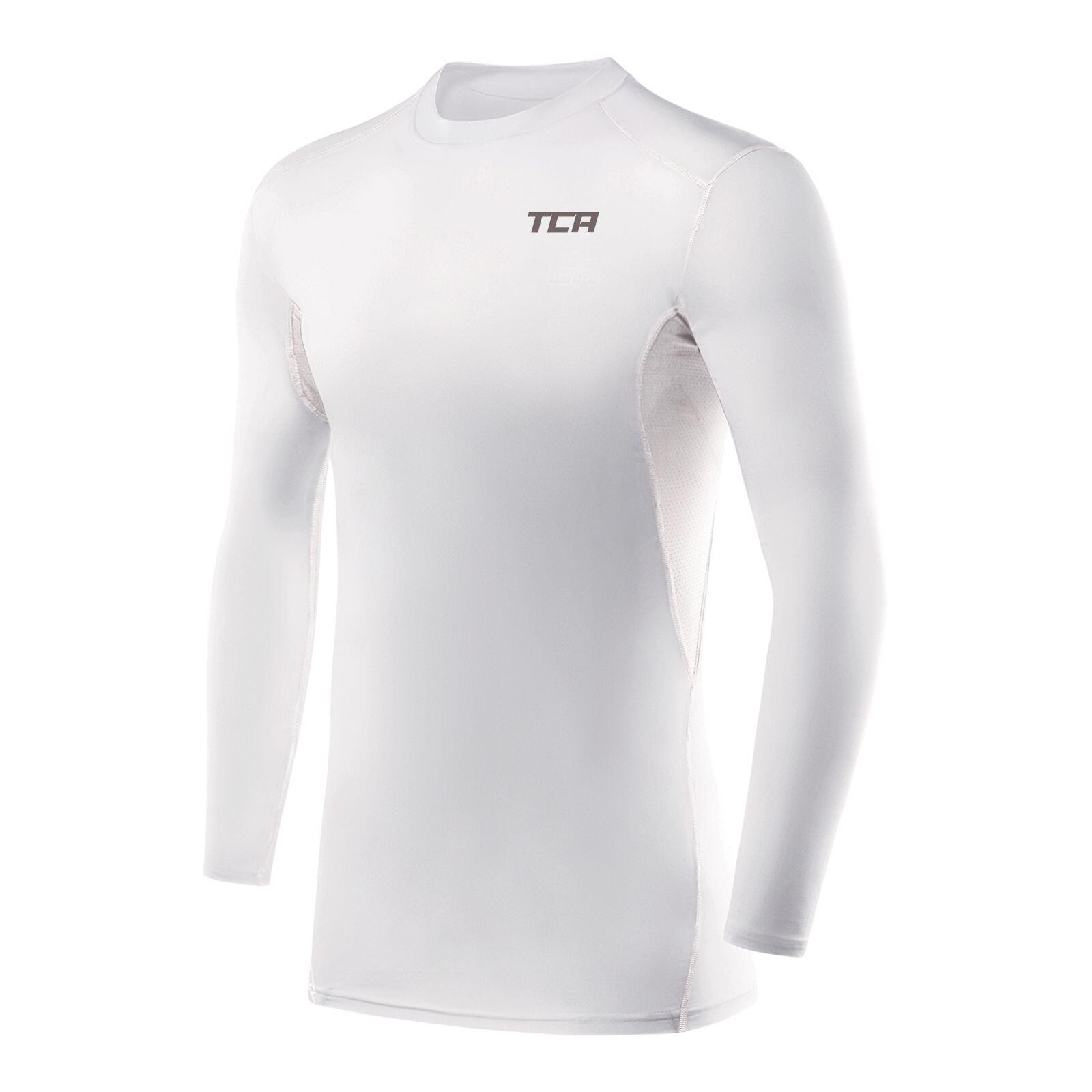 TCA Boys' HyperFusion Breathable Base Layer Compression Top - White