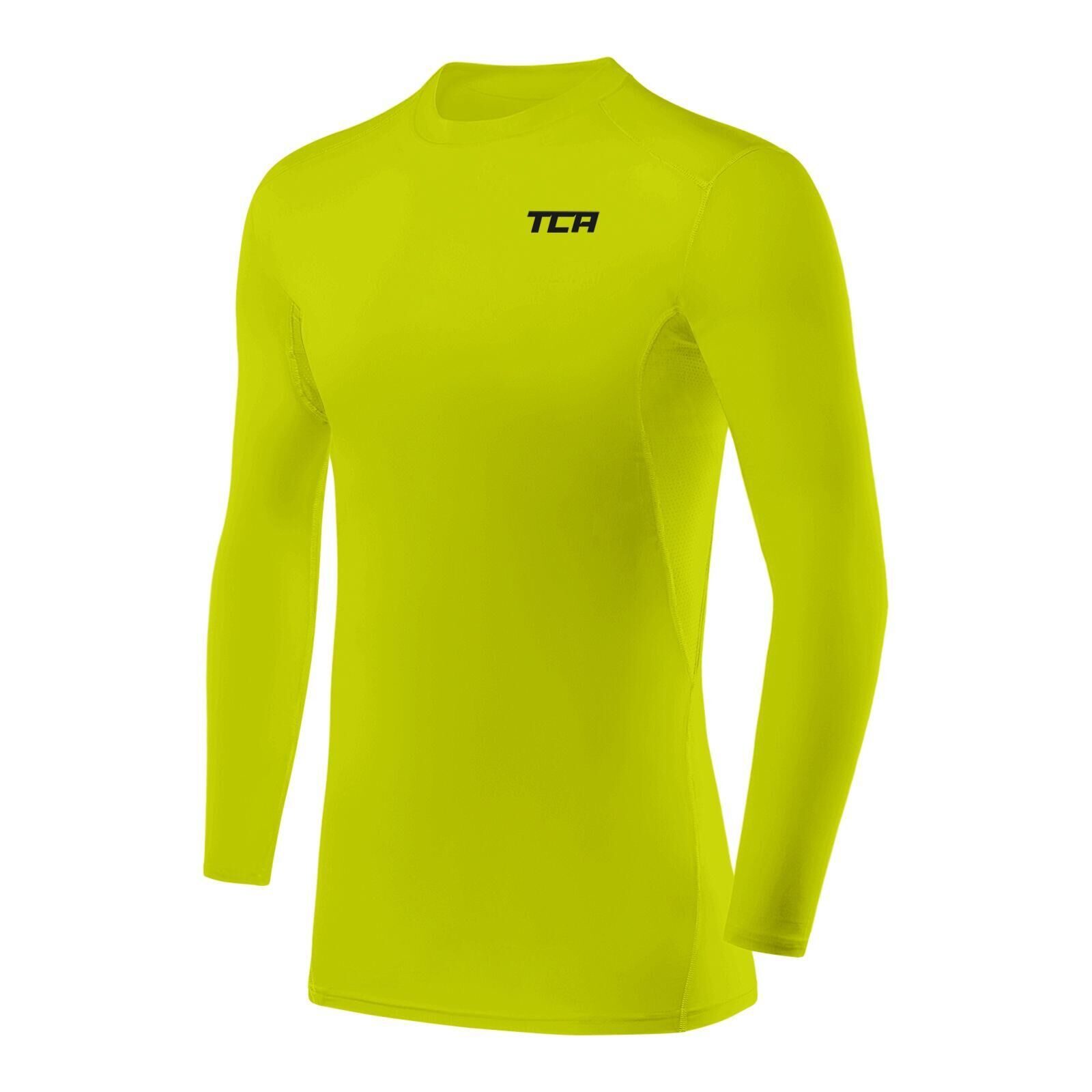 TCA Boys' HyperFusion Breathable Base Layer Compression Top - Lime Punch