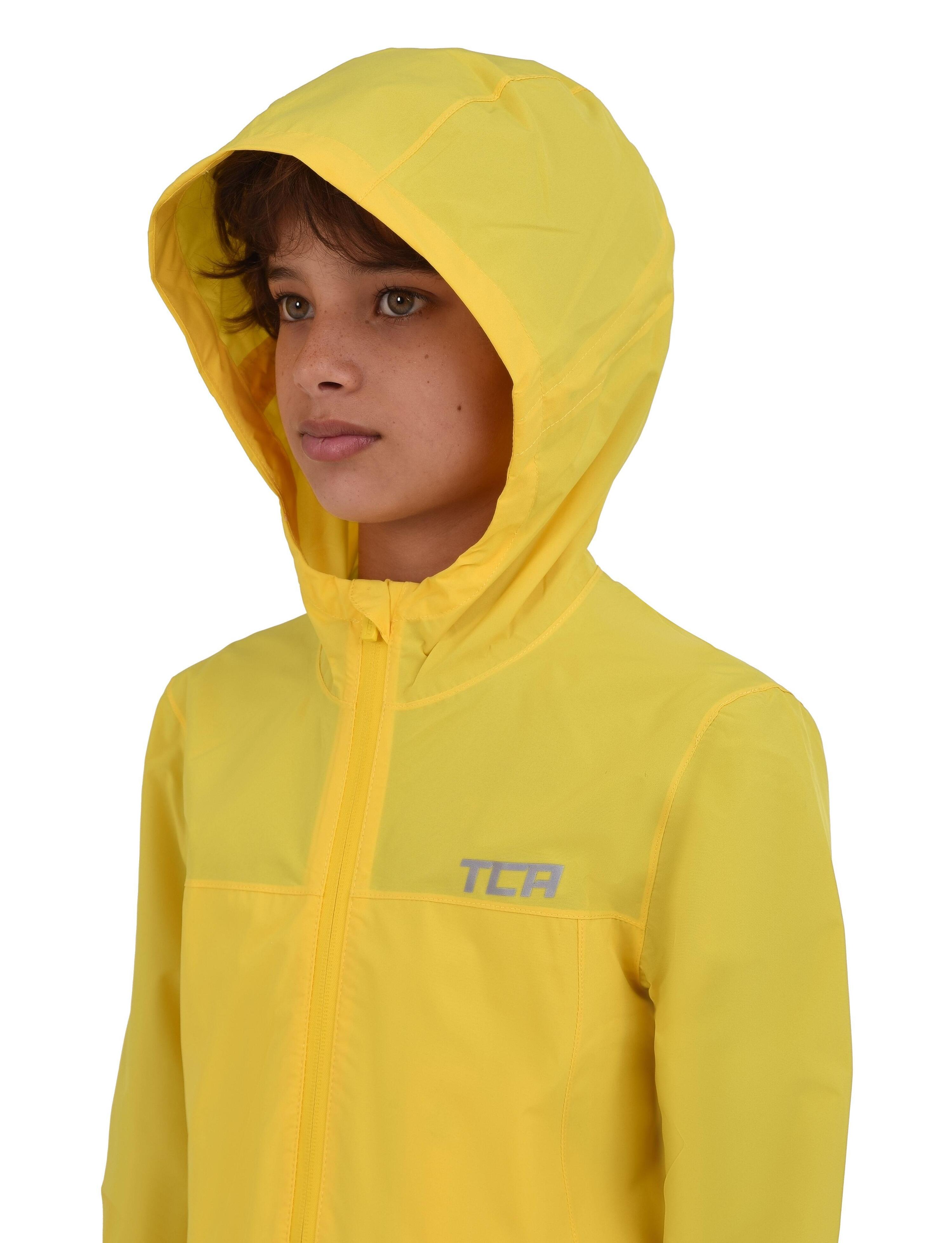 Boys' AirLite Rain Jacket with Zip Pockets - Vibrant Yellow 4/5