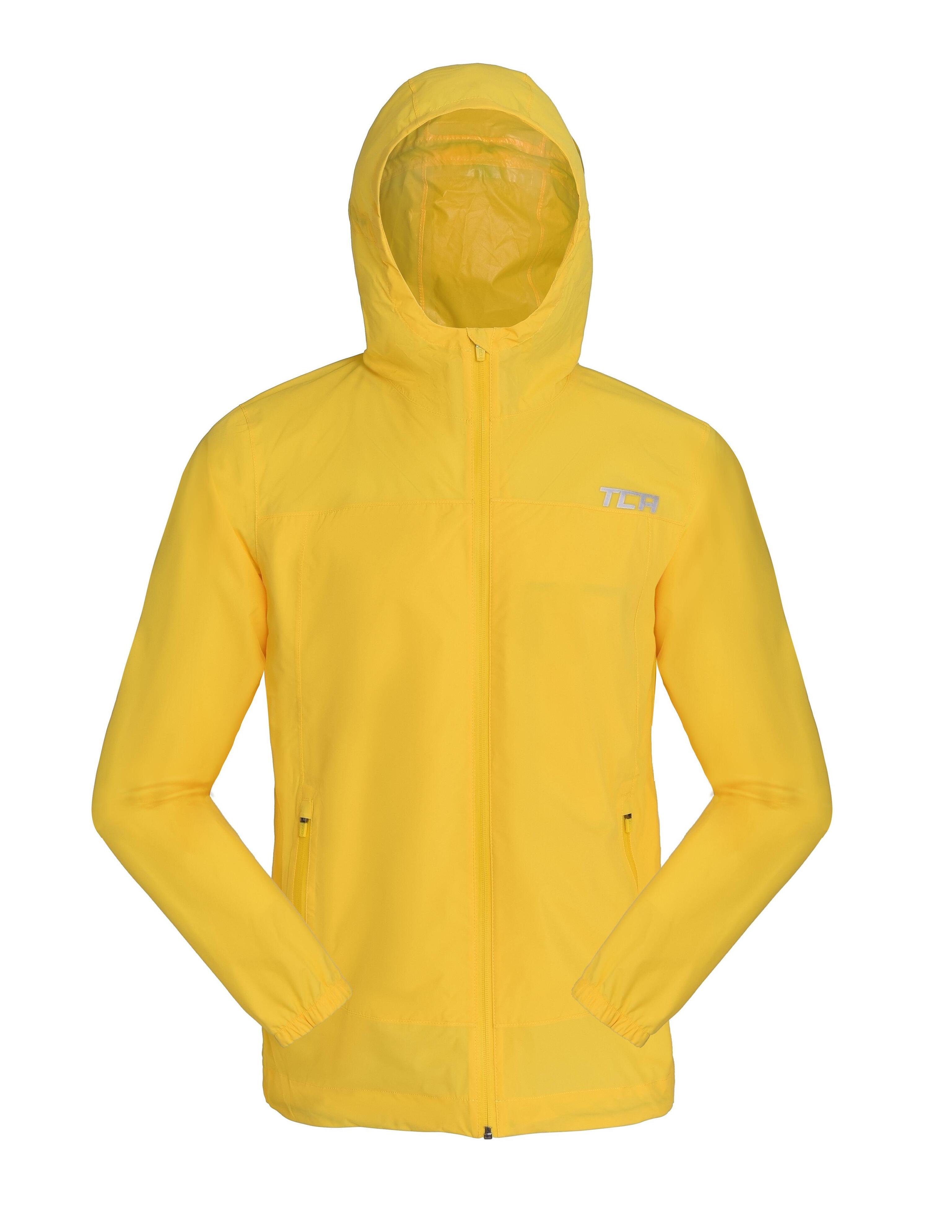 TCA Boys' AirLite Rain Jacket with Zip Pockets - Vibrant Yellow