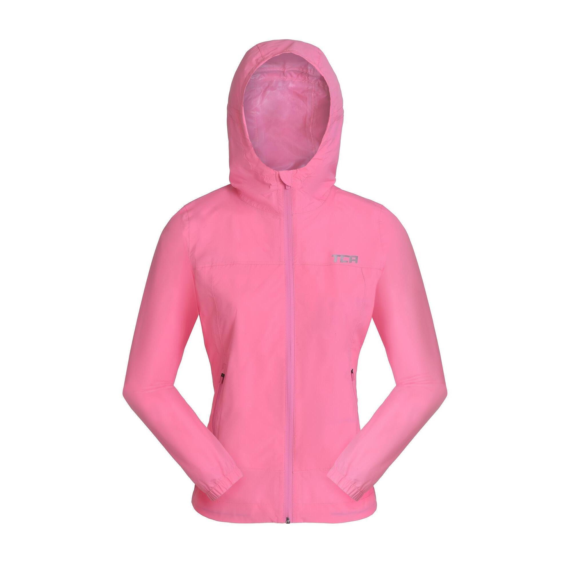 Girls' AirLite Rain Jacket with Zip Pockets - Sachet Pink 1/4