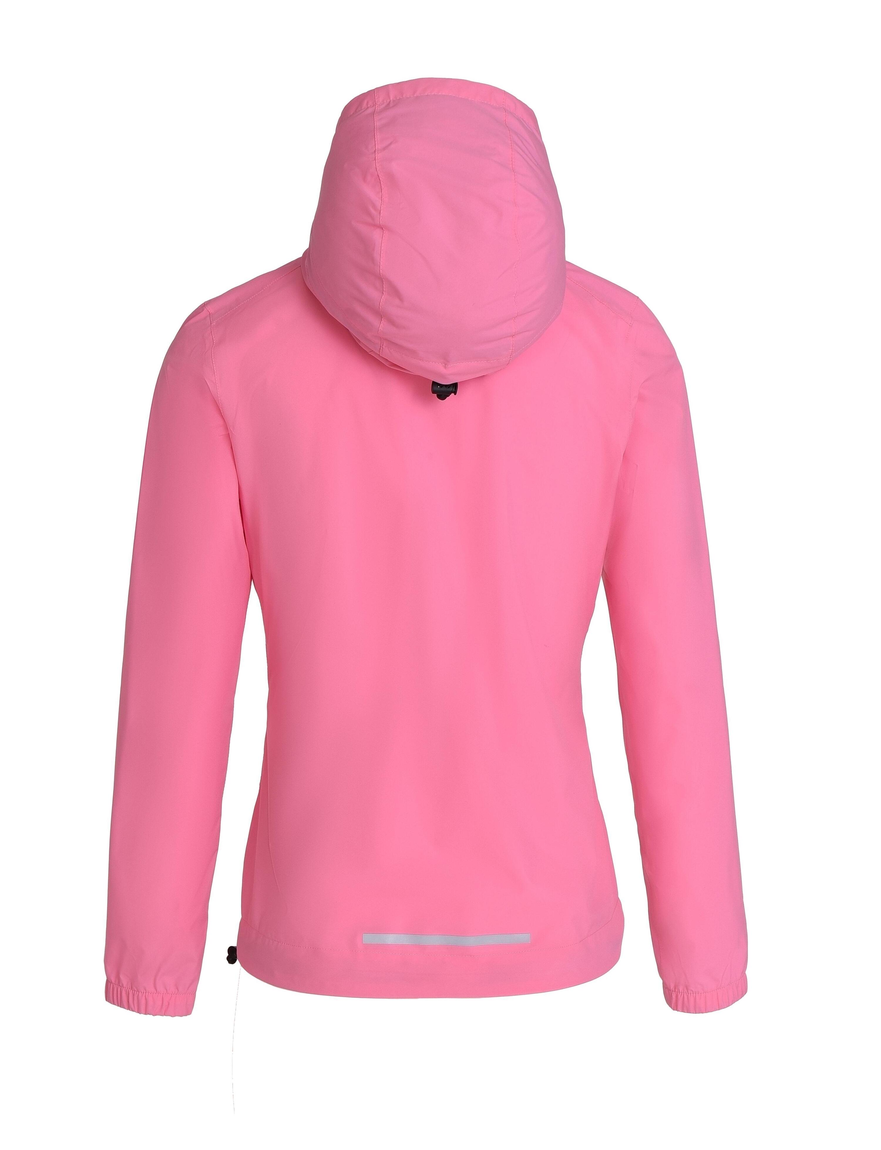 Girls' AirLite Rain Jacket with Zip Pockets - Sachet Pink 3/4