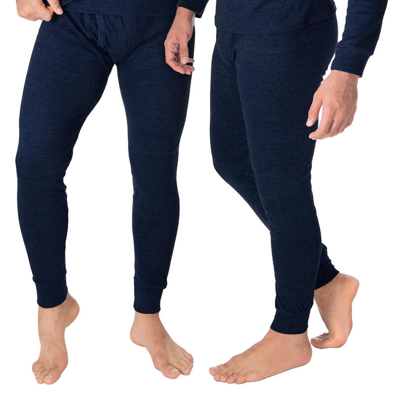 Set de 2 pantaloni termici bărbați | pantaloni funcționali | Albastru