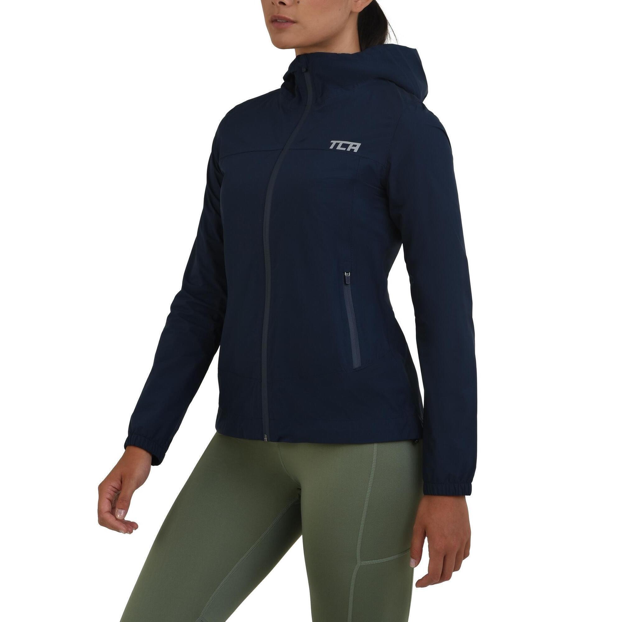 Women's AirLite Rain Jacket with Zip Pockets - Navy Blazer 1/4