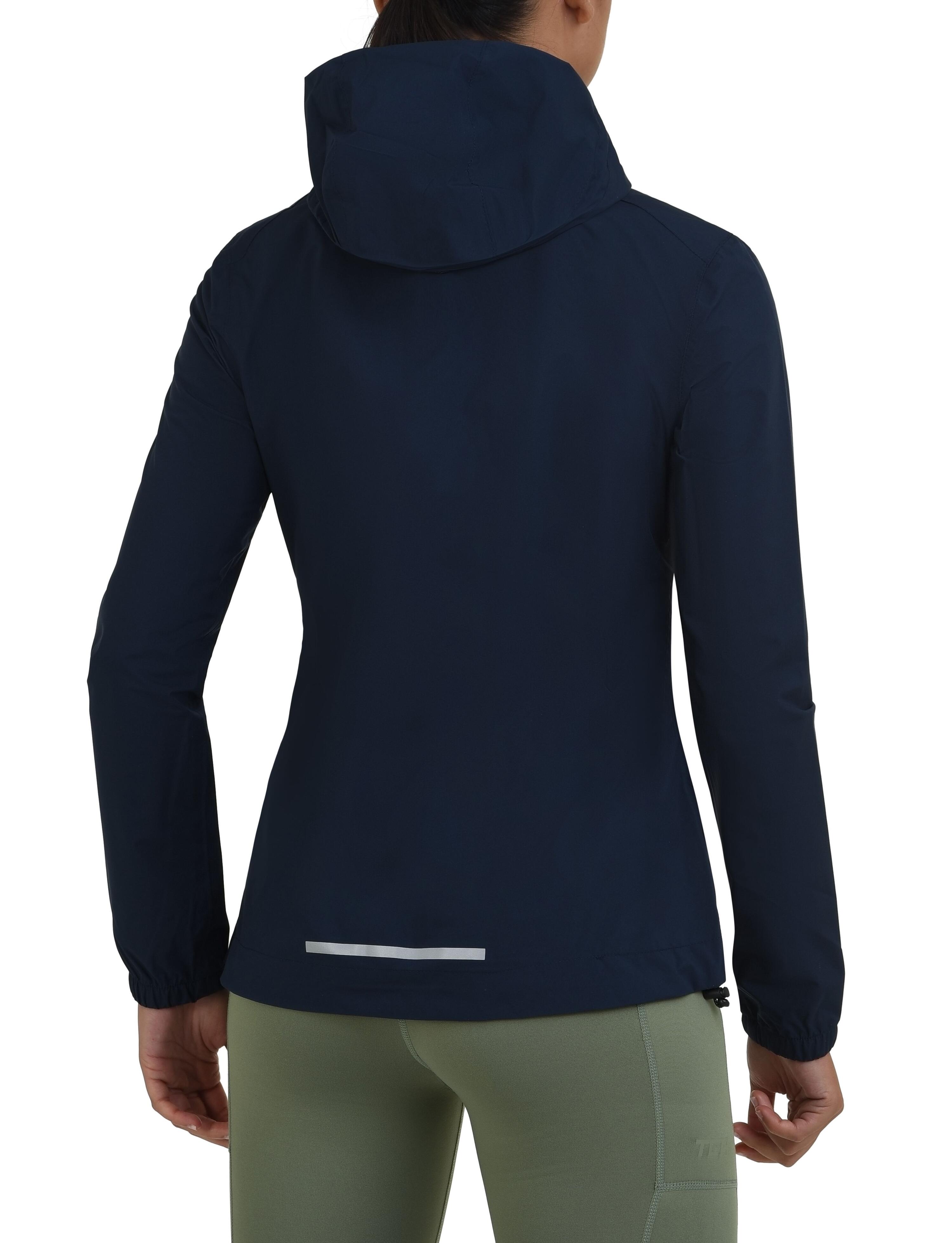 Women's AirLite Rain Jacket with Zip Pockets - Navy Blazer 3/4