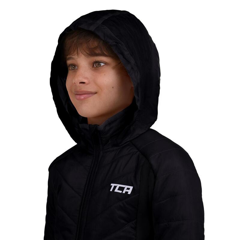 Veste de course superhermique du garçon avec poches zippées et capot