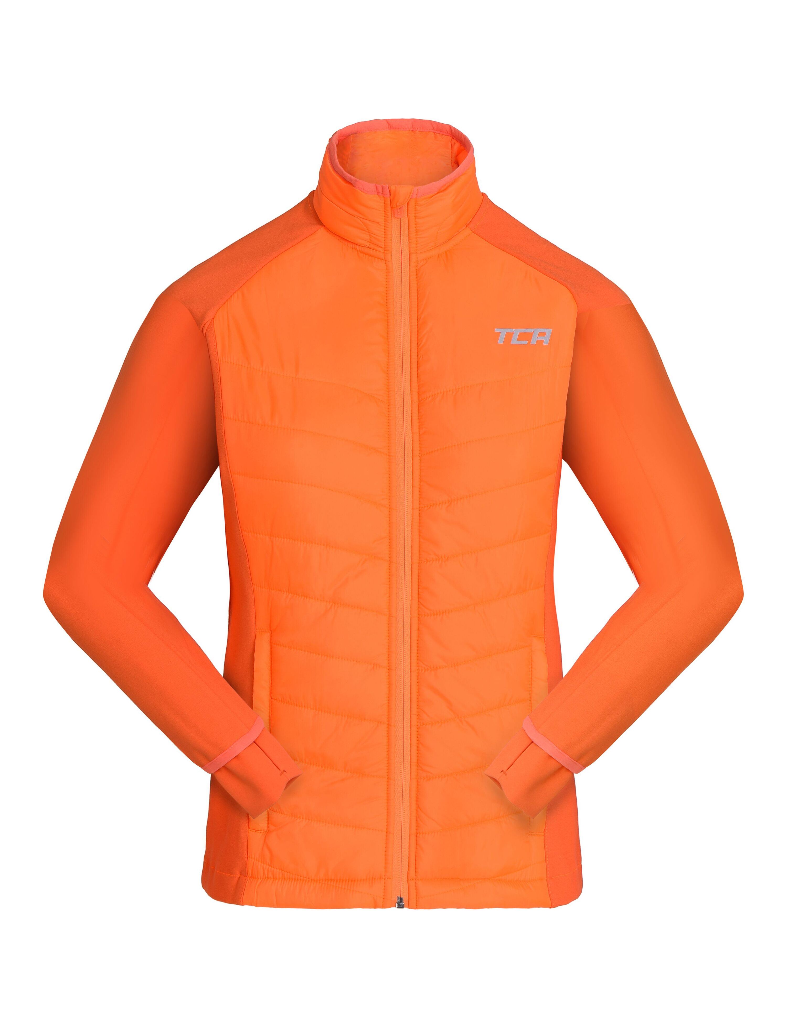 TCA Girls' Excel All-Season Lightweight Jacket - Neon Orange