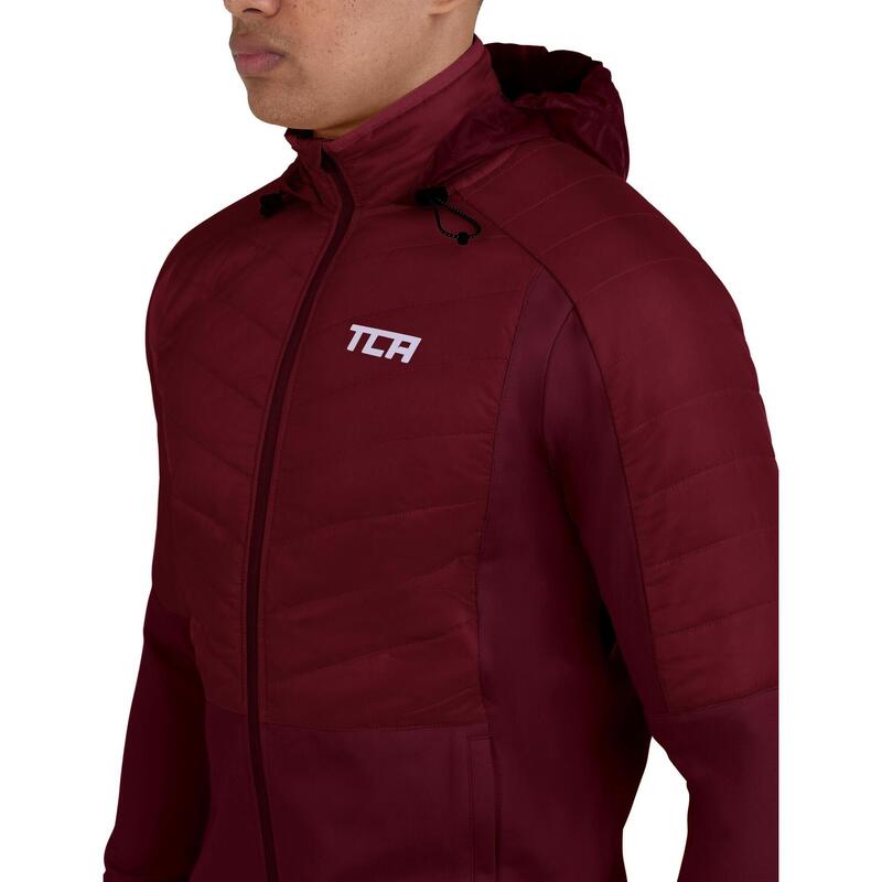 Veste de course superhermique pour hommes avec poches zippées et capot