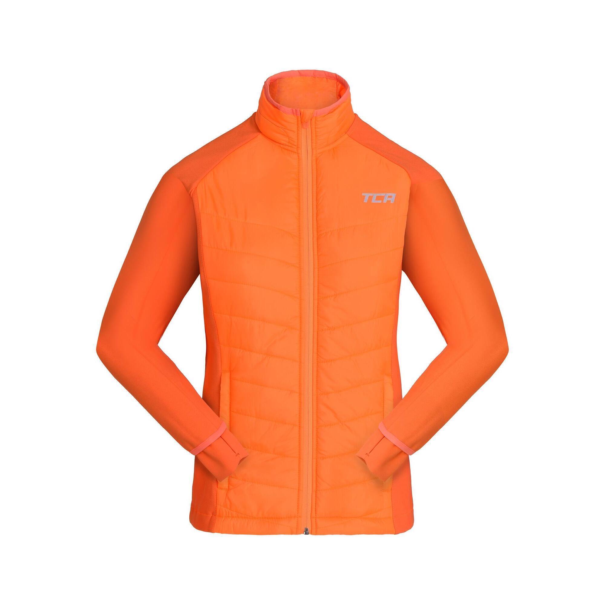 TCA Girls' Excel All-Season Lightweight Jacket - Neon Orange
