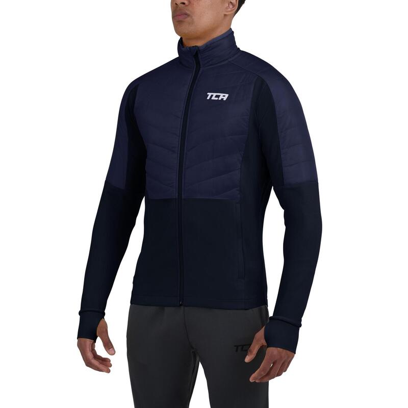 Veste de course superhermique pour hommes avec poches zippées et capot