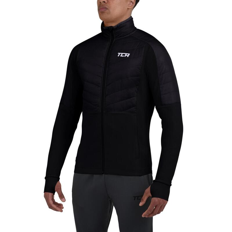 Veste de course superhermique pour hommes avec poches zippées et capot