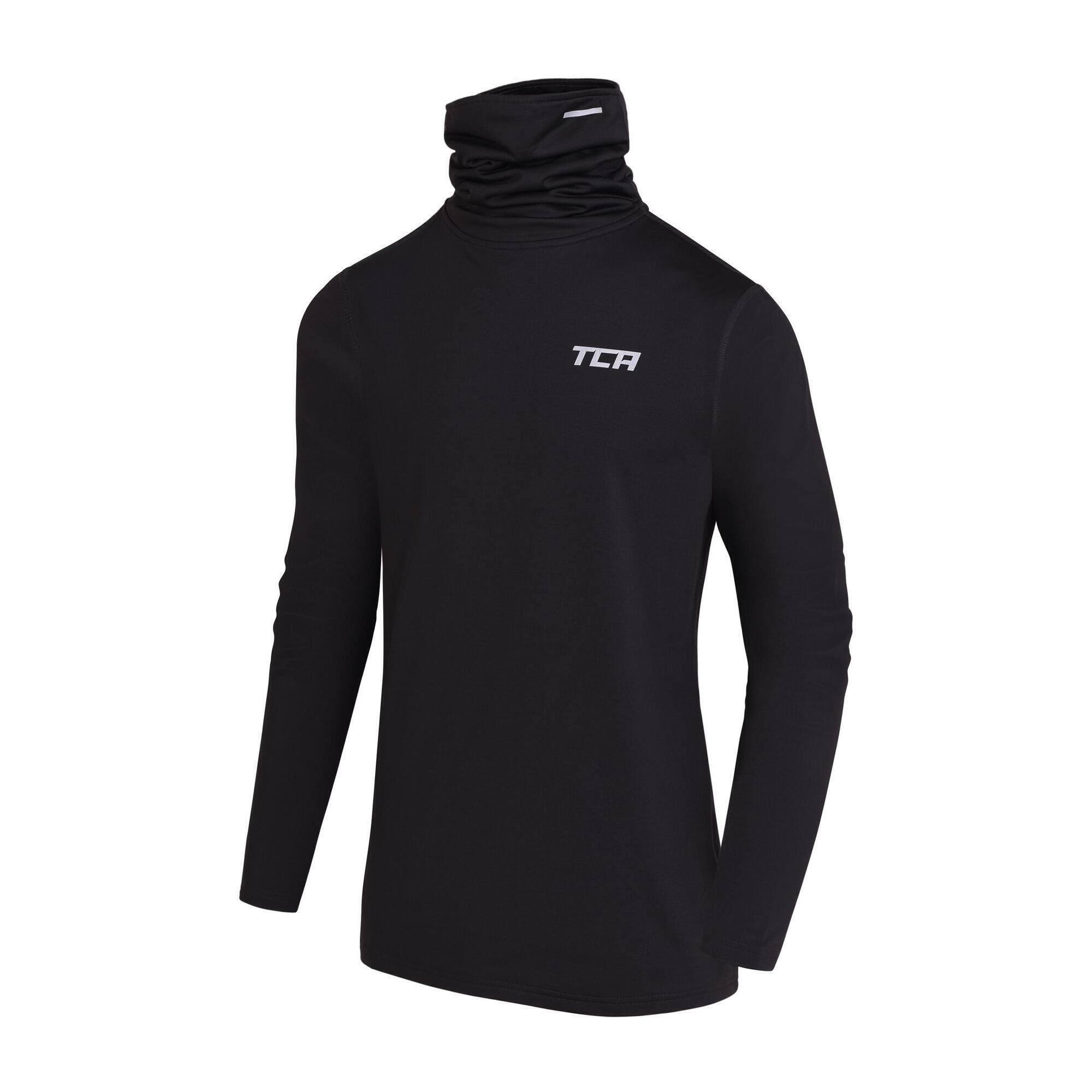 TCA Boy’s Thermal Funnel Neck Top - Black Stealth