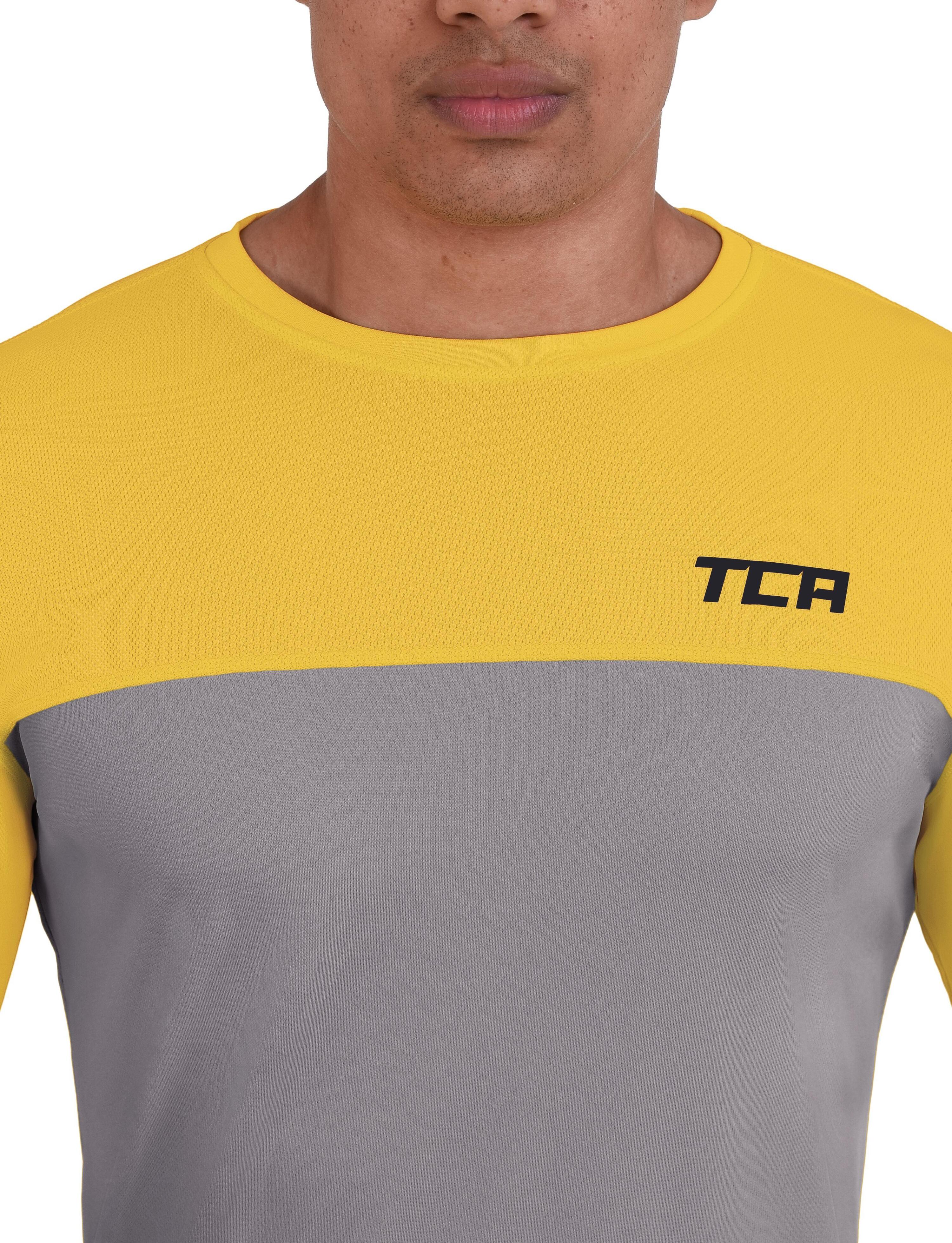 Men's Element Long Sleeve Quick Dry Running Top - Grey/Yellow 4/5