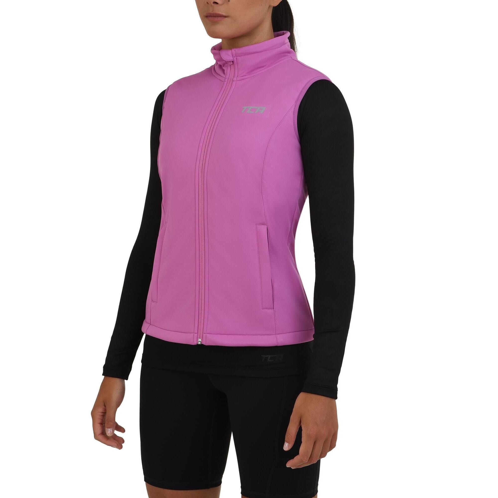 TCA Women's Wind Proof Gilet with Zip Pockets - Spring Crocus (Pink)