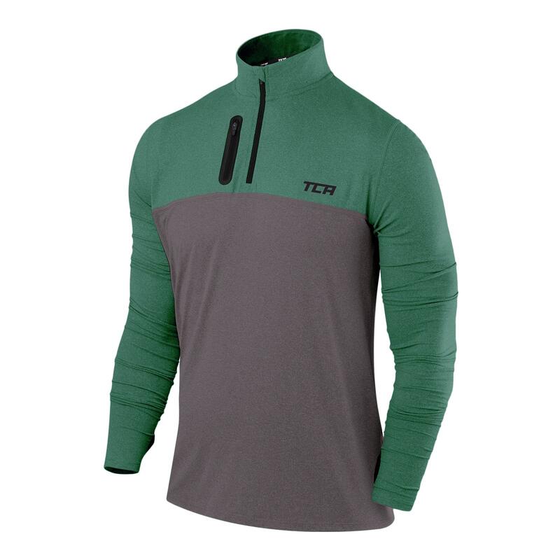 Heren Fusion Lange Mouw Half Zip Hardloopshirt