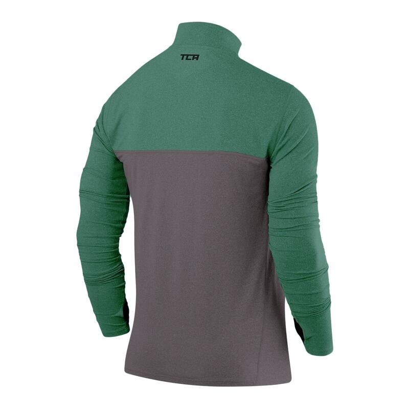 Heren Fusion Lange Mouw Half Zip Hardloopshirt