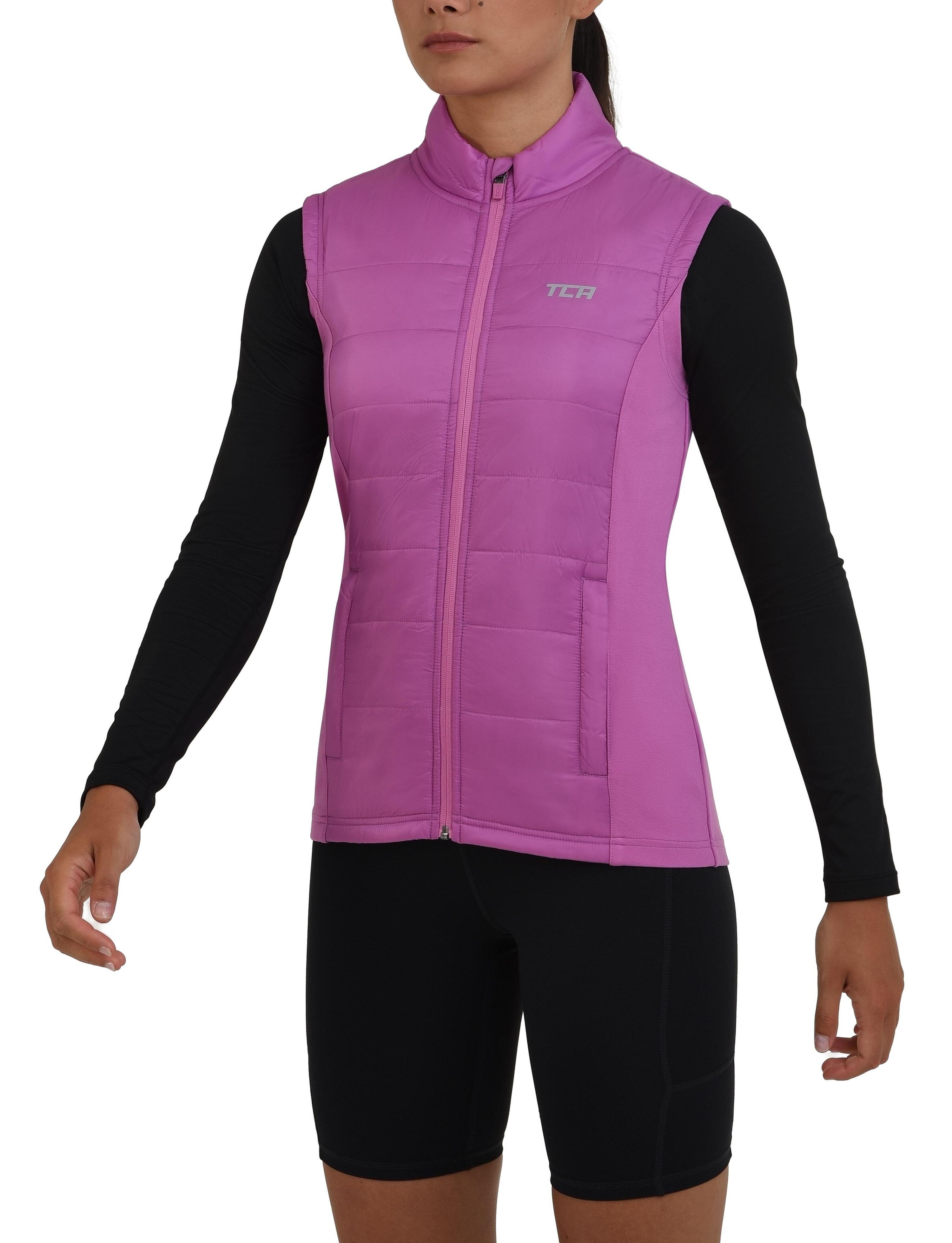 TCA Women's Excel Winter Gilet with Zip Pockets - Spring Crocus (Pink)