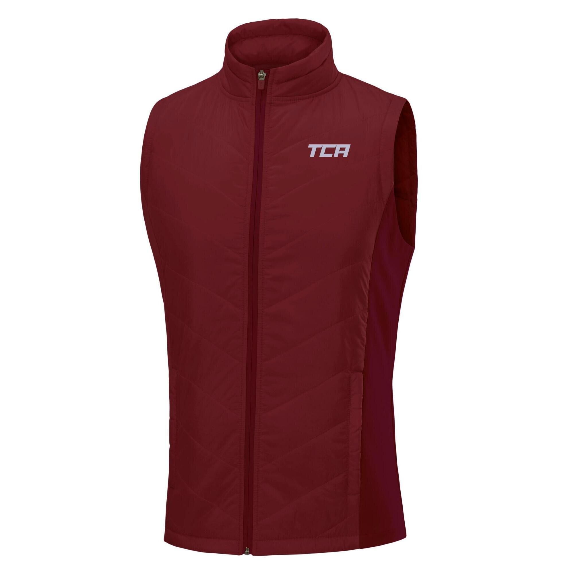 TCA Men's Excel Winter Gilet with Zip Pockets - Cabernet