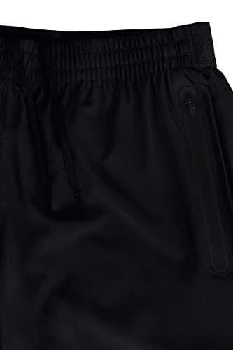 Boys' Elite Tech Lightweight Running Shorts with Zip Pockets - Triple Black 4/5