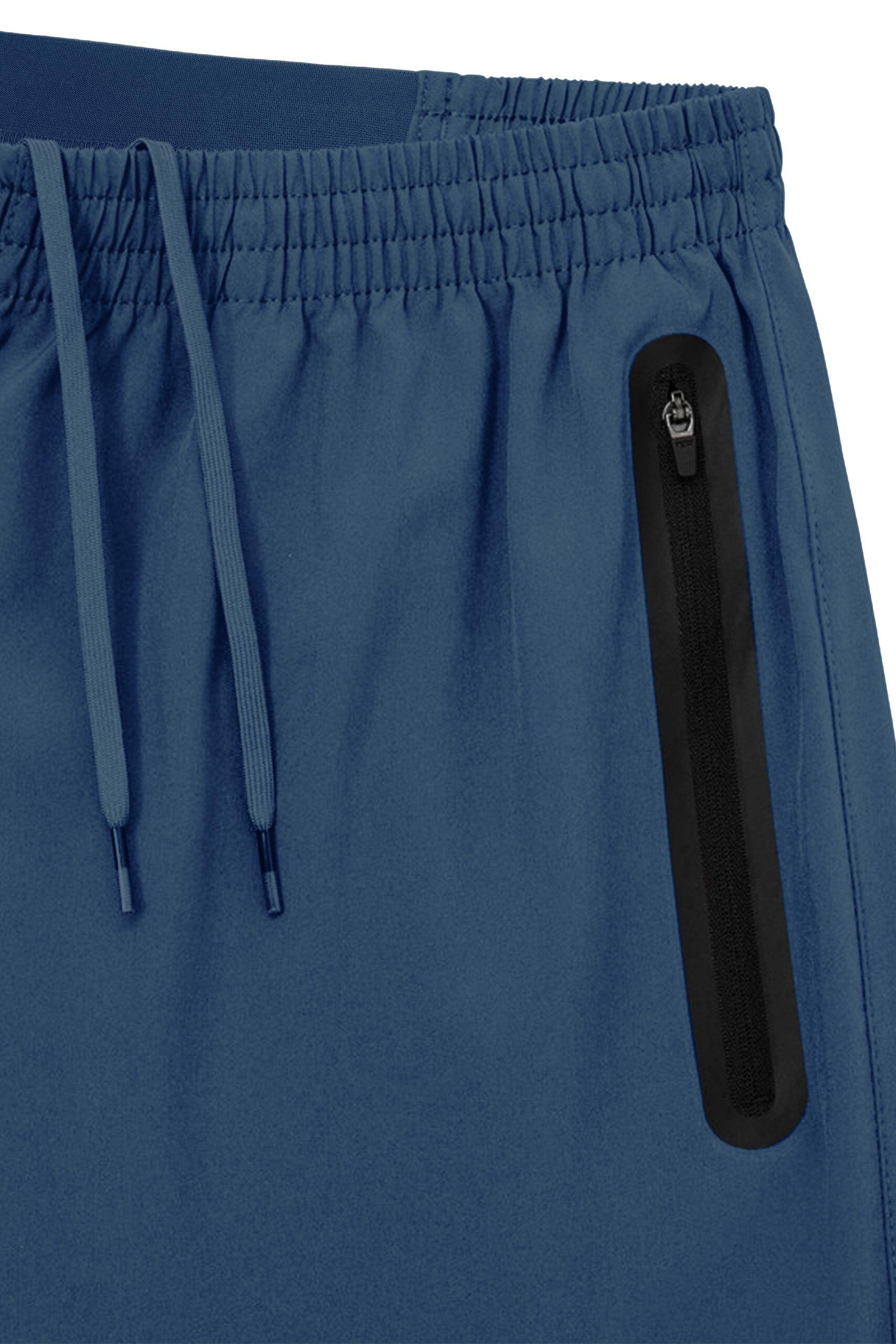 Boys' Elite Tech Lightweight Running Shorts with Zip Pockets - Iron Blue 4/5