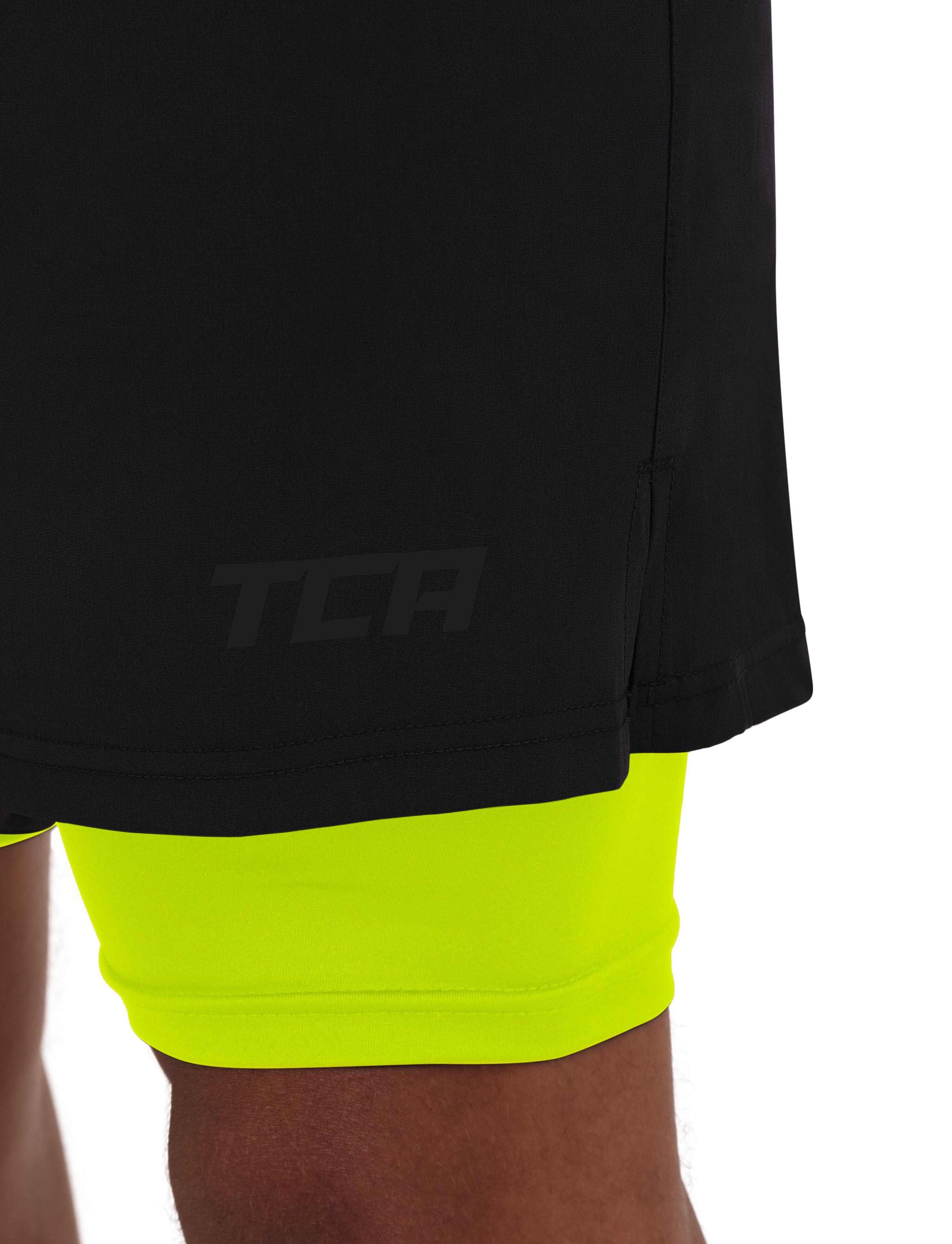Men's Ultra 2-in-1 Running Shorts with Zip Pockets - Black/Lime Punch 4/5