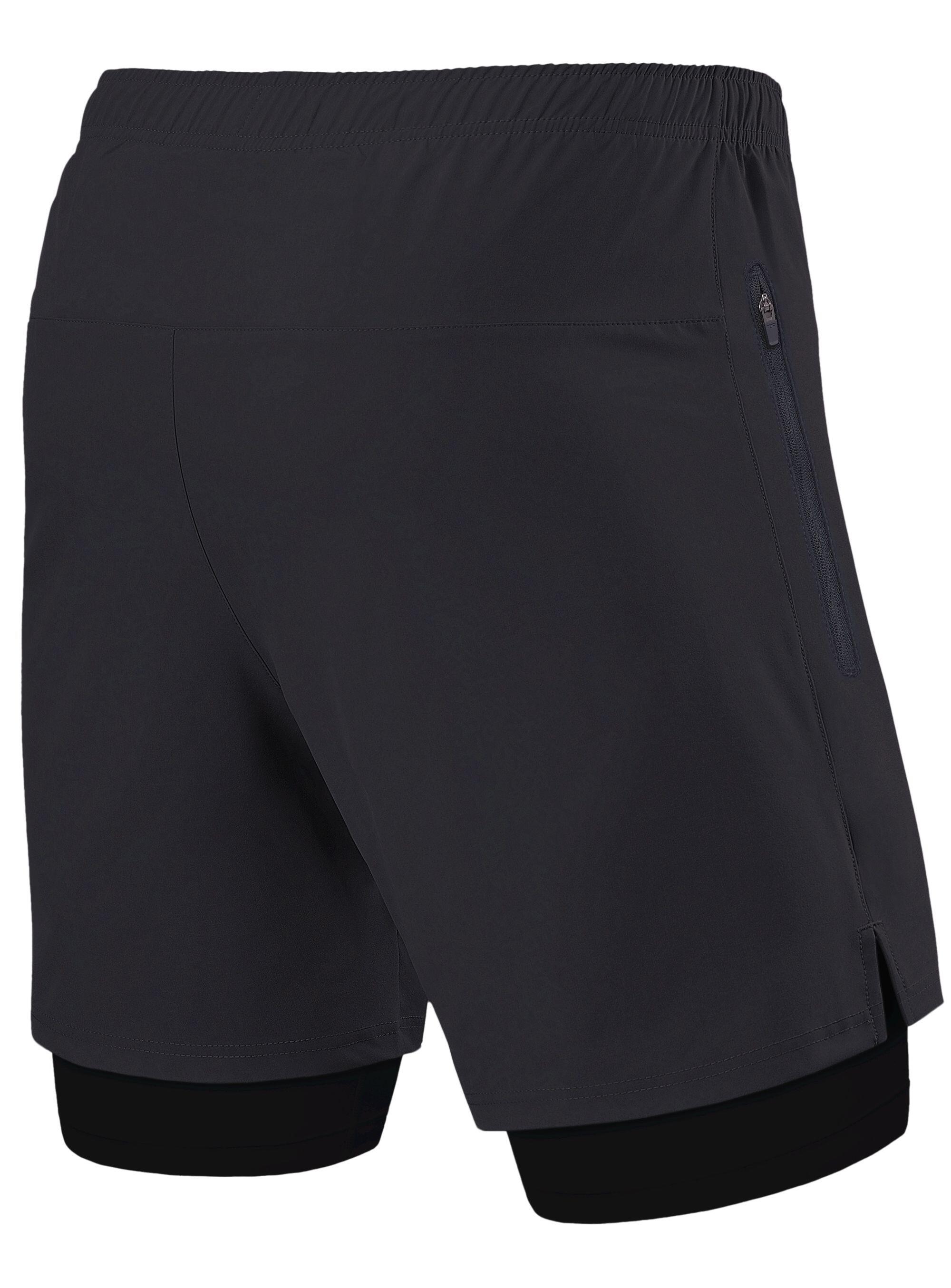 Men's Ultra 2-in-1 Running Shorts with Zip Pockets - Asphalt 2/5