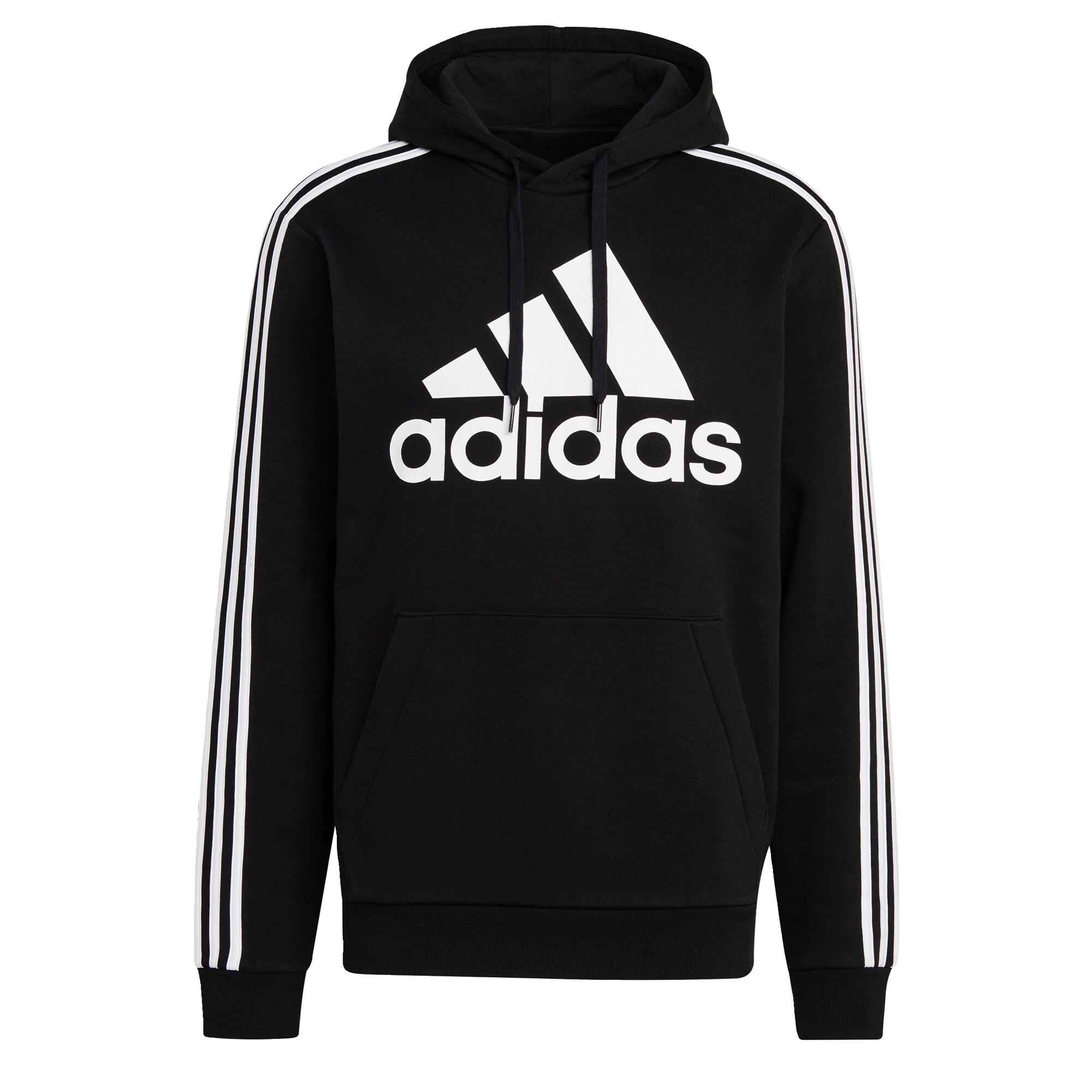 Adidas - Sweat-shirt À Capuche Essentials Fleece 3-stripes Logo - Sweat-shirt - Blanc|noir - 40 M - Decathlon