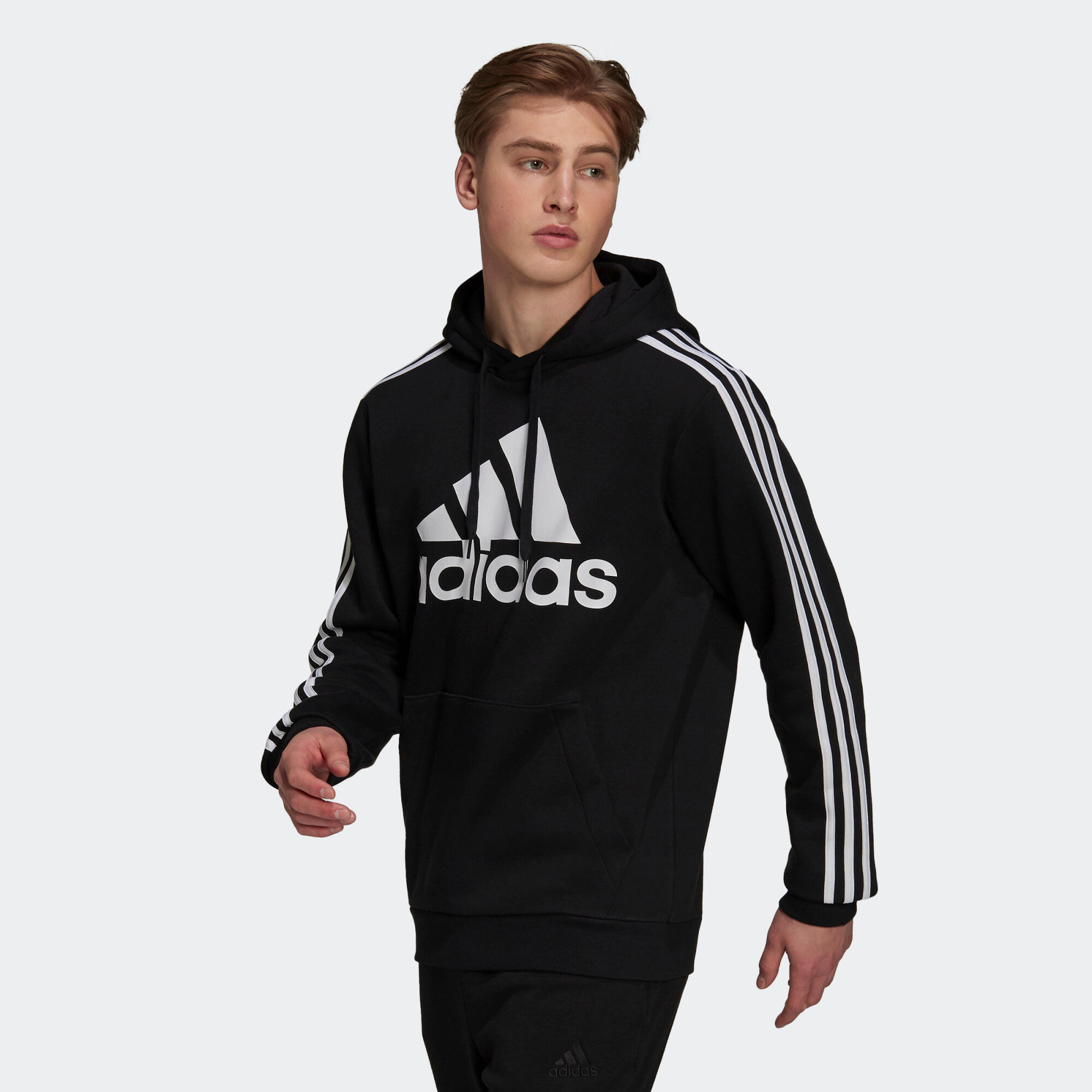 Essentials Fleece 3-Stripes Logo Hoodie 3/5