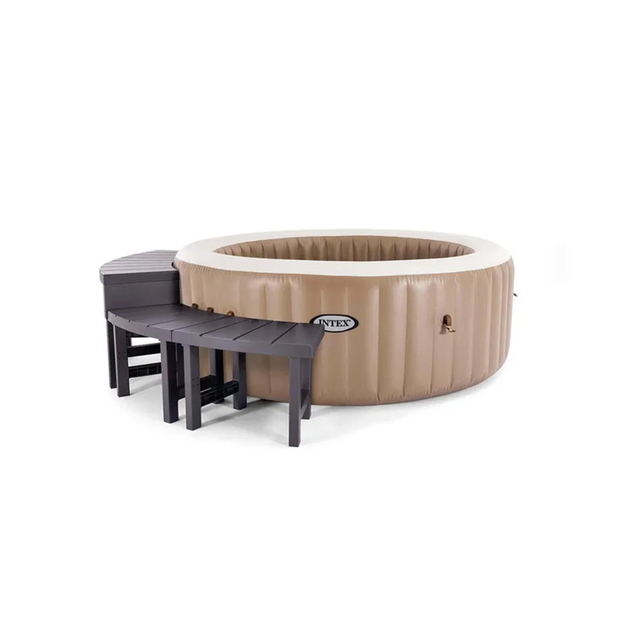 Intex - Intex Set De Bancs Pour Spa Avec 2 Bancs Moyens Et 2 Bancs Hauts (4 Pcs) - Coffre De Filtration - Gris|marron - Taille Unique - Decathlon