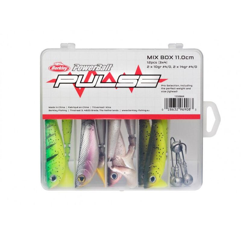 Kit Leurre Souple Pulse Shad Mixbox avec Têtes Plombées (6cm)