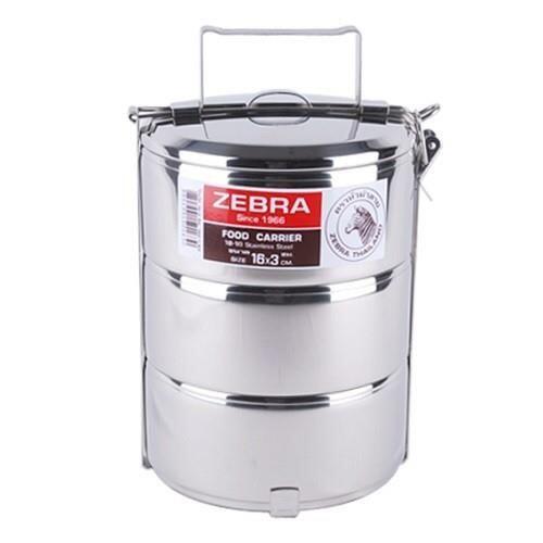 Zebra Stainless Steel-Food Carrier 16cm x 3 layers