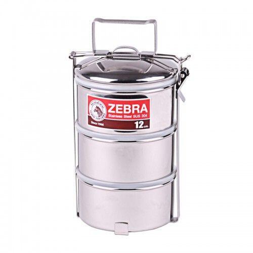 Zebra Stainless Steel-Food Carrier 12cm x 3 layers